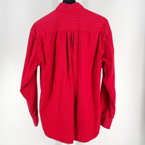 90s GAP red striped button down shirt 1990s vintage - Picture 2 of 5